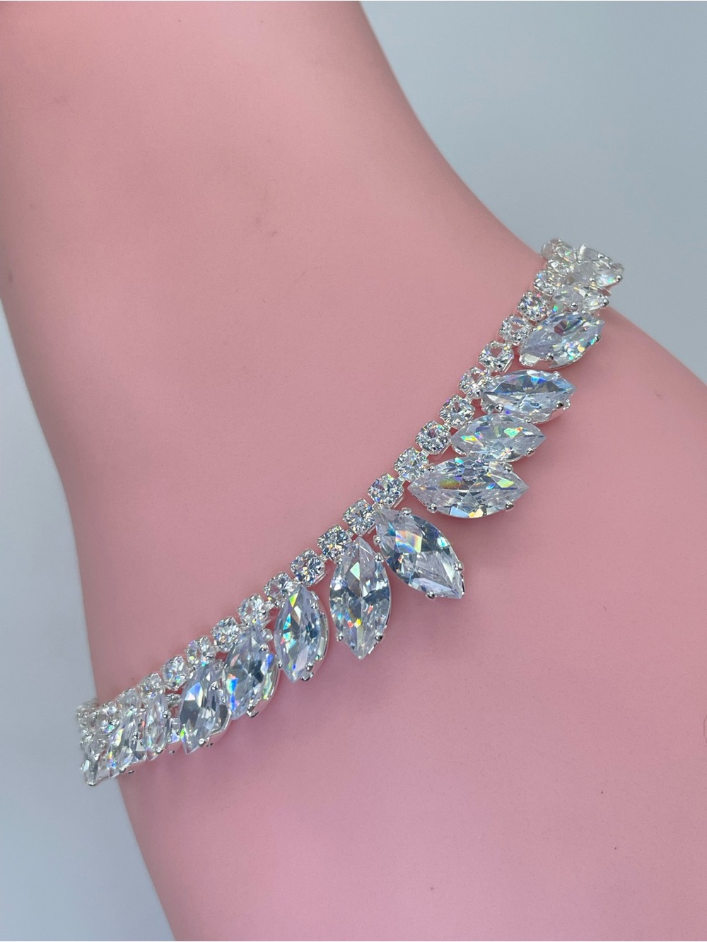 Swarovski Crystal Elements White Crystal Tennis Bracelet Bridal Formal